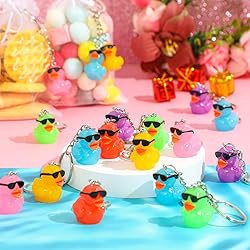 100 Pcs Duck Keychains Miniature Duck Party Favors
