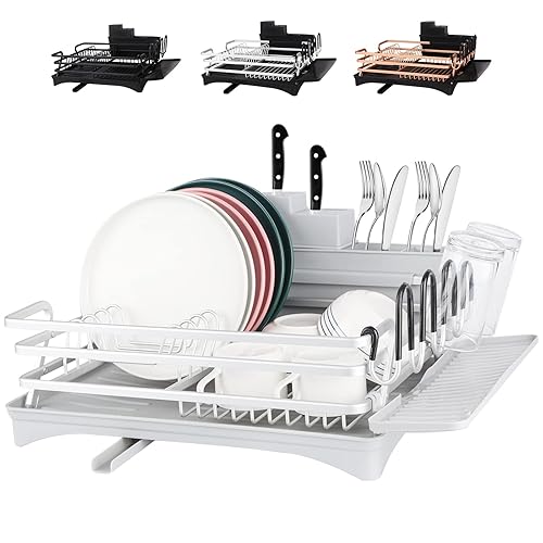 Aluminum Dish Drying Rack, ROTTOGOON Rustproof Dish Rack and