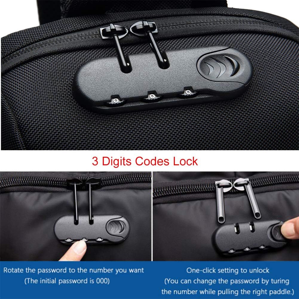  | Sling Bag for Men Shoulder Crossbody Backpack Waterproof Sling Backpack with USB Charging Port Anti Theft Chest Pack Bag Casual Daypack Fit 9.7 Inch Ipad (Black) | Casual Daypacks