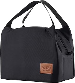 Kühltasche Klein Leicht Lunch Tasche Isoliertasche zur Arbeit Schule Faltbar Wasserdicht Reißverschluss 8,5L Schwarz