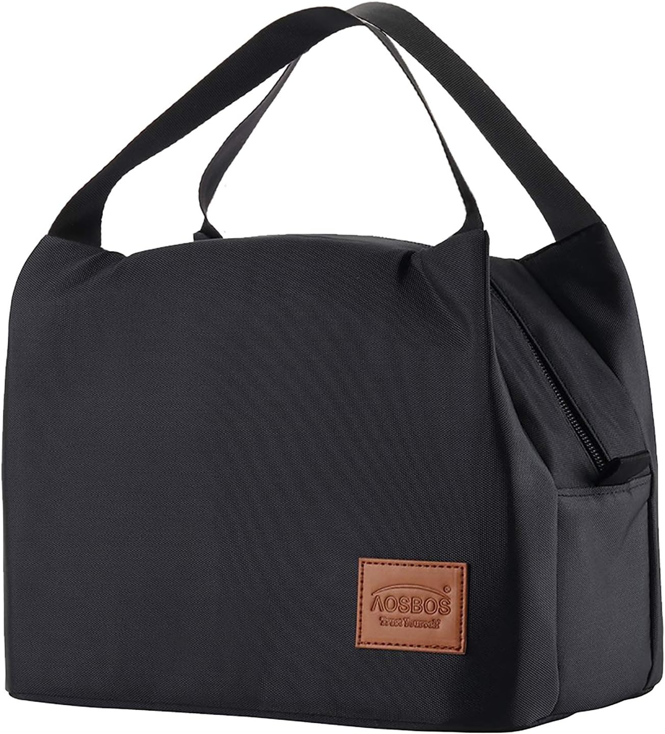 Kühltasche Klein Leicht Lunch Tasche Isoliertasche zur Arbeit Schule Faltbar Wasserdicht Reißverschluss 8,5L Schwarz