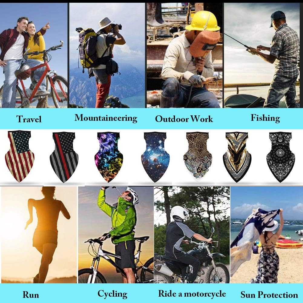 3 Pcs Bandana Face Covering Mask for Women - Leopard Ear Loops Neck Gaiters for Dust Wind Motorcycle Cycling Face Scarf at  Men’s Clothing store