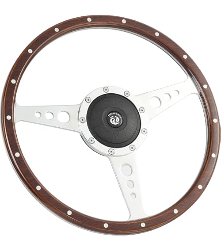 Amazon.com: 13“ Classic Riveted wood grain steering wheel