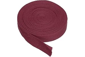 PATIKIL Cotton Twill Tape 3/4 Inch 10 Yards Cotton Ribbon Bias Binding Tape Herringbone Webbing Trim for Sewing Gift Wrapping Craft DIY Burgundy Red