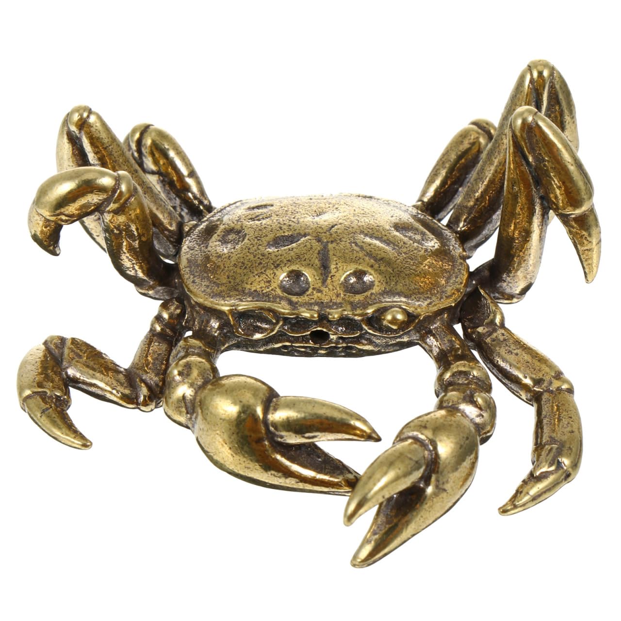 BESPORTBLE Brass Animal Figurine Brass Crab Sculpture Fengshui Wealth Figurine Lucky Statue Tea Pet Artware Collectible Figure Cake Topper Animal Statue Innovative Crab Shape Copper Sculp