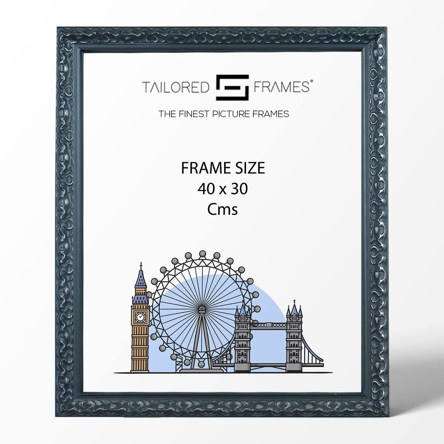 Tailored Frames Vienna Black 40 x 30 cm | Rustic Style Vintage Single Picture Frame | Wall Hanging Type | Photo Frame Without Mount