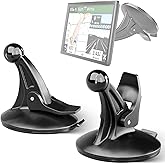 EWAY 2PCS GPS Car Holder Mount for Garmin Nuvi Windshield Dashboard with Strong Suction Cup, 17mm Swivel Ball Mounting Patter