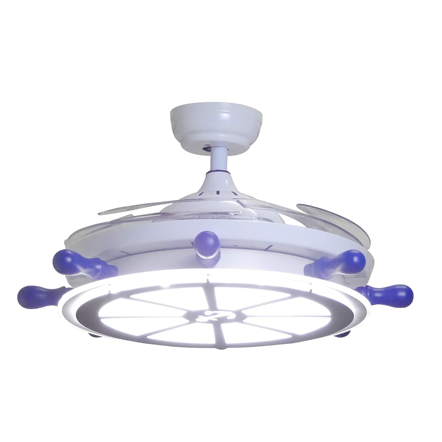 Orillon Kid Ceiling Fan With Lights 42 Inch White Blue Reversal