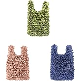 Oaiyeie Magic Stretch Bags, Portable Foldable Handheld Pleated Reusable Grocery Bags (3PCS-A)