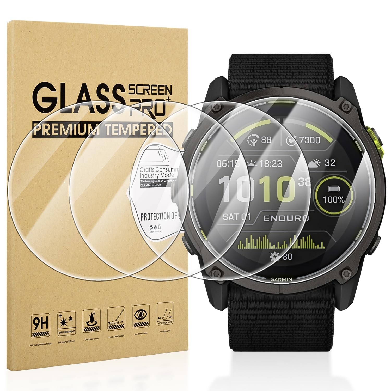 Diruite 4-Packs for Garmin Enduro 3 Tempered Glass Screen Protector,HD Scratch-Resistant Tempered Glass Screen Cover