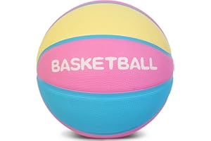 AXGUIQ Size 5 Kids/Youth Basketball 27.5", Size 4 Kids Basketball 25.5", Size 3 Kids/Toddlers Basketball 22", Thickened Rubber for Soft Touch & Enhanced Durability Basketball for Ages 3-12 (Deflated)