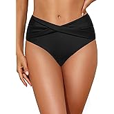 Talisea Women Full Coverage Bikini Bottom - V Cut Bathing Suit Bottoms Mid Waist Twist Front Swimsuit Bottom Swimwear 2025
