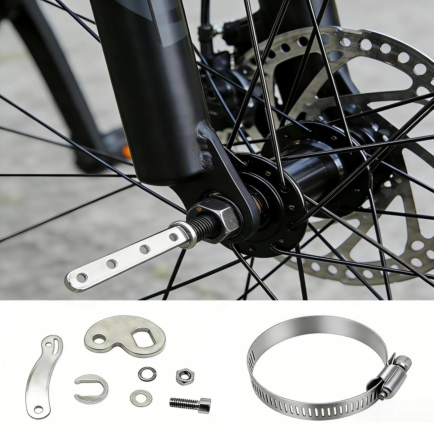 shioyoong Universal Electric Bicycle Torque Arm, E-Bike Dropout Amplifier Conversion Kit, Compatible with Front & Rear Hub Motor