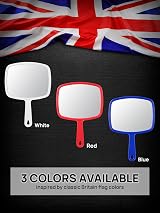 OMIRO Hand Mirror Handheld with Handle Union Jack White view 7