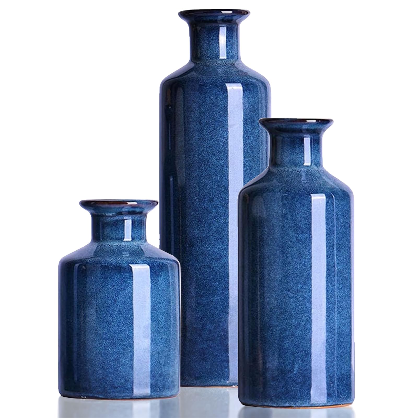 Photo 1 of ***MISSING PARTS***
Navy Blue Ceramic Vase Set 3 for Home Decor, Dining Table Centerpiece Farmhouse Fireplace Decor, Living Room Decoration, Bookshelf and Entrance Centerpieces