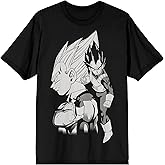 Dragon Ball Z Vegeta Black and White Character Art Men's Black T-Shirt