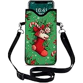 otilil Neoprene Cell Phone Sleeve Pouch Case Bag with Crossbody Strap Neck Lanyard for Women 7.1 X 3.9 in