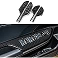 BRMYL Car Window Lift Control Switch Panel Cover Decals for 2016-2021 Honda Civic 10th Gen Accessories ABS Carbon Fiber Stickers, Not for Coupe Model