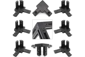 BLCCLOY 8Pcs 2020 Aluminum Extrusion T Slot Corner Bracket 20 Series Extruded Hardware 3 Way Tri Connector with Set Screw for 20/20 2040 T V Slot Black Aluminum Profile Frame Fitting