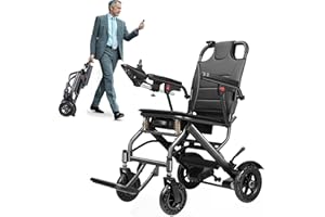 Electric Wheelchair for Adults Support 350 lbs, Lightweight Foldable Motorized Wheelchair for Seniors with 10Ah Battery & 500