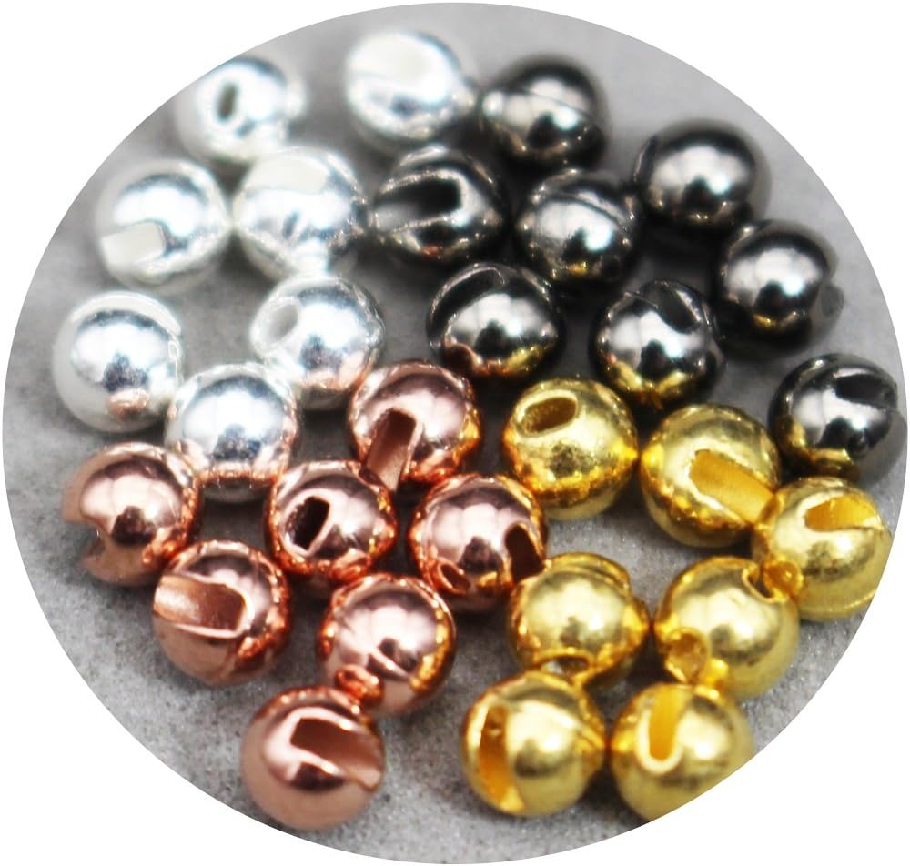 Tigofly 24 pcs/lot 4 Colors 3.3mm Nice-Designed Slotted Tungsten Beads Fly Tying Beads Materials