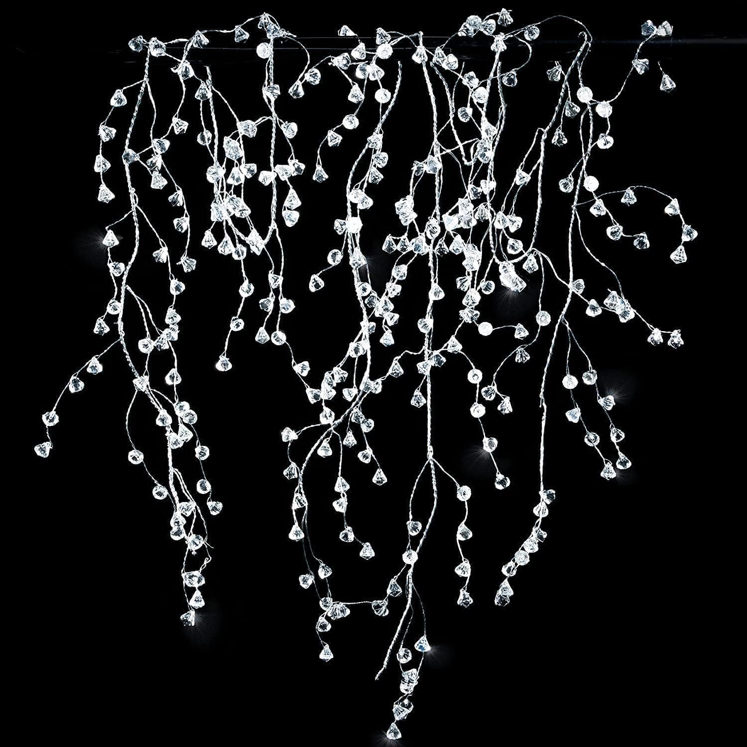 Photo 1 of *USED*
Cheerland Crystal Garland Strands Clear Ice Wire Crystal Garland for Winter Wonderland Party Decorations Diamond Hanging Wedding Decoration Accents Living Room Bedroom Mantel Wreath Decor Supplies