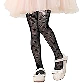 Zando Girls Lace Tights Heart Butterfly Rose Patterned Fishnet Stockings for Toddler Girl Hollow Pantyhose 1T-12 Years