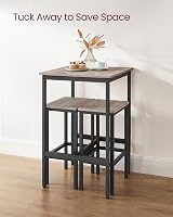 VASAGLE Bar Table and Chairs Set 2-Piece Space-Saving Heather Greige Ink Black view 5