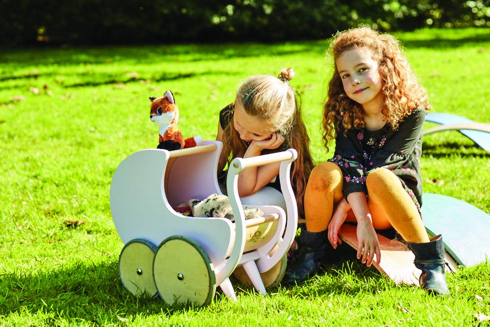 wooden dolls pram walker