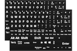 ProElife 2 Sheets Full-Key English Keyboard Stickers for Desktop Computer Laptop, Waterproof Replacement Ultra Thin Keyboard 