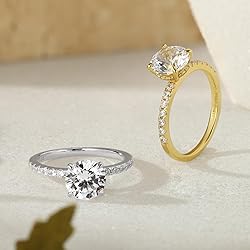 SMILEST 925 Sterling Silver Rings for Women, 14K