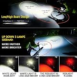 REHKITTZ Bike Lights Set 3300 Lumen Front Back 5000mAh USB Rechargeable view 6