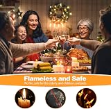 ERTYUI 24 Pack LED Tea Lights Warm Yellow Flickering, Battery Included view 5
