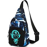 BLUBOON Small Sling Bag Crossbody Bags Camouflage Fanny Packs Chest Bag Travel Chest Gifts for Boys