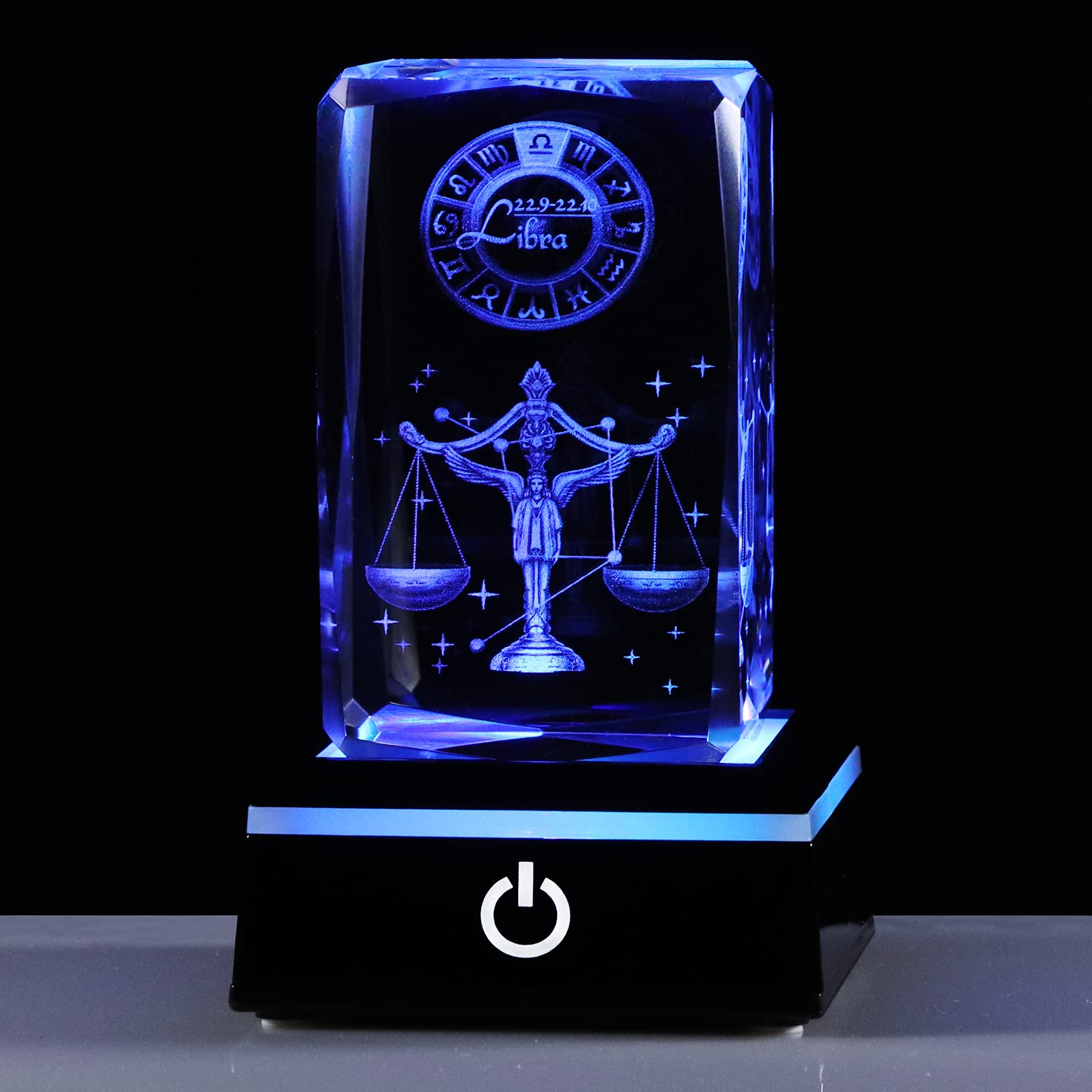 Photo 1 of 3d Crystals Libra Gifts Zodiac Astrology Gifts For Women Men,Libra Glass Figurine Decor Constellation Stuff September October Birthday Gifts For Girlfriend Woman Wife Keepsake Sign Symbolic: Balance