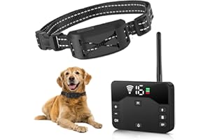Dlevakve Wireless Dog Fence System,2 in 1 Electric Fence for Dogs Training Shock Collar with Remote Control,Perimeter Dog Collar Invisible Fence No Wire