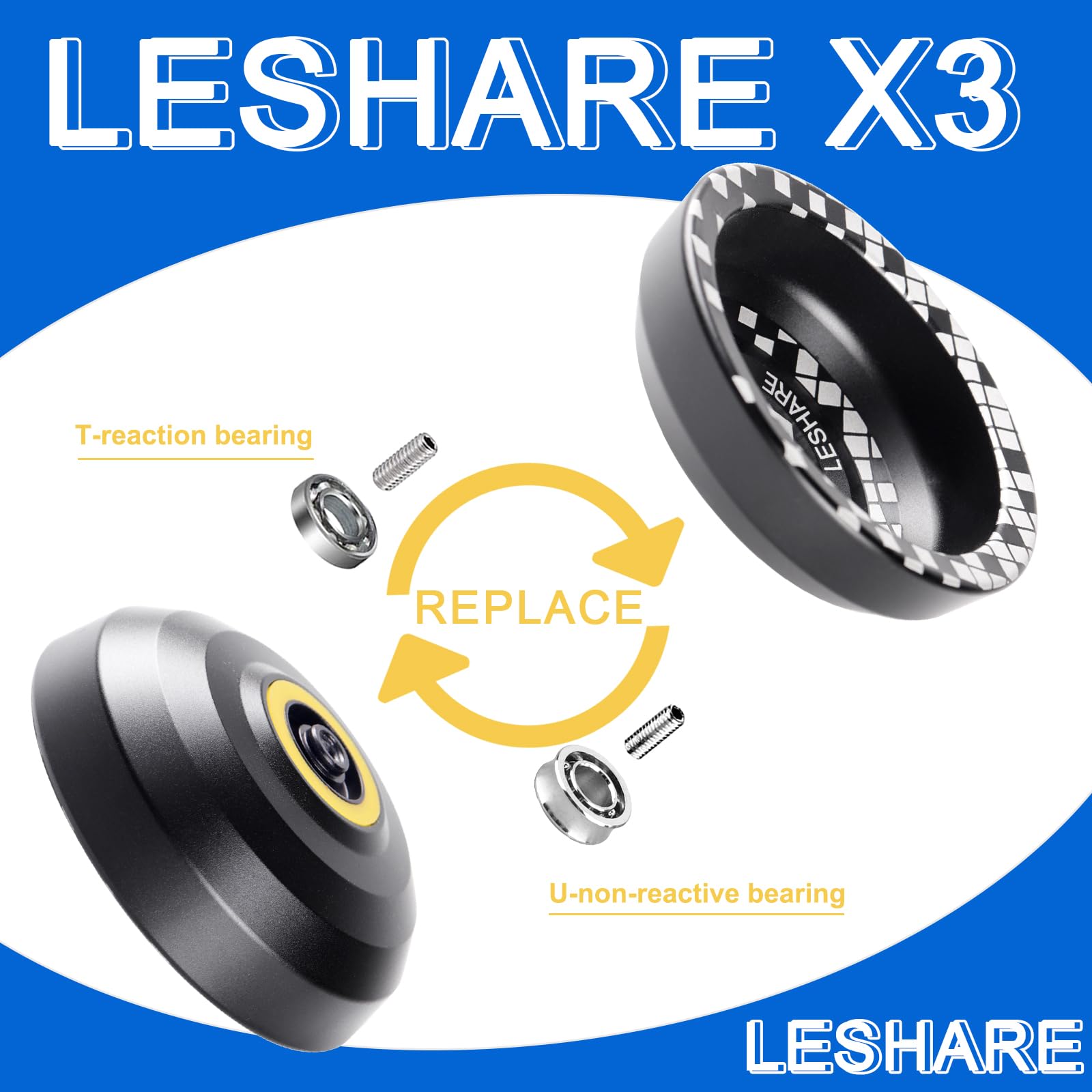 LESHAREYoyo Pro X3 for Advanced Players - Includes Responsive Yoyo for Beginners - Aluminum Yoyo for Kids + 5 Ropes + Gloves + Instructions