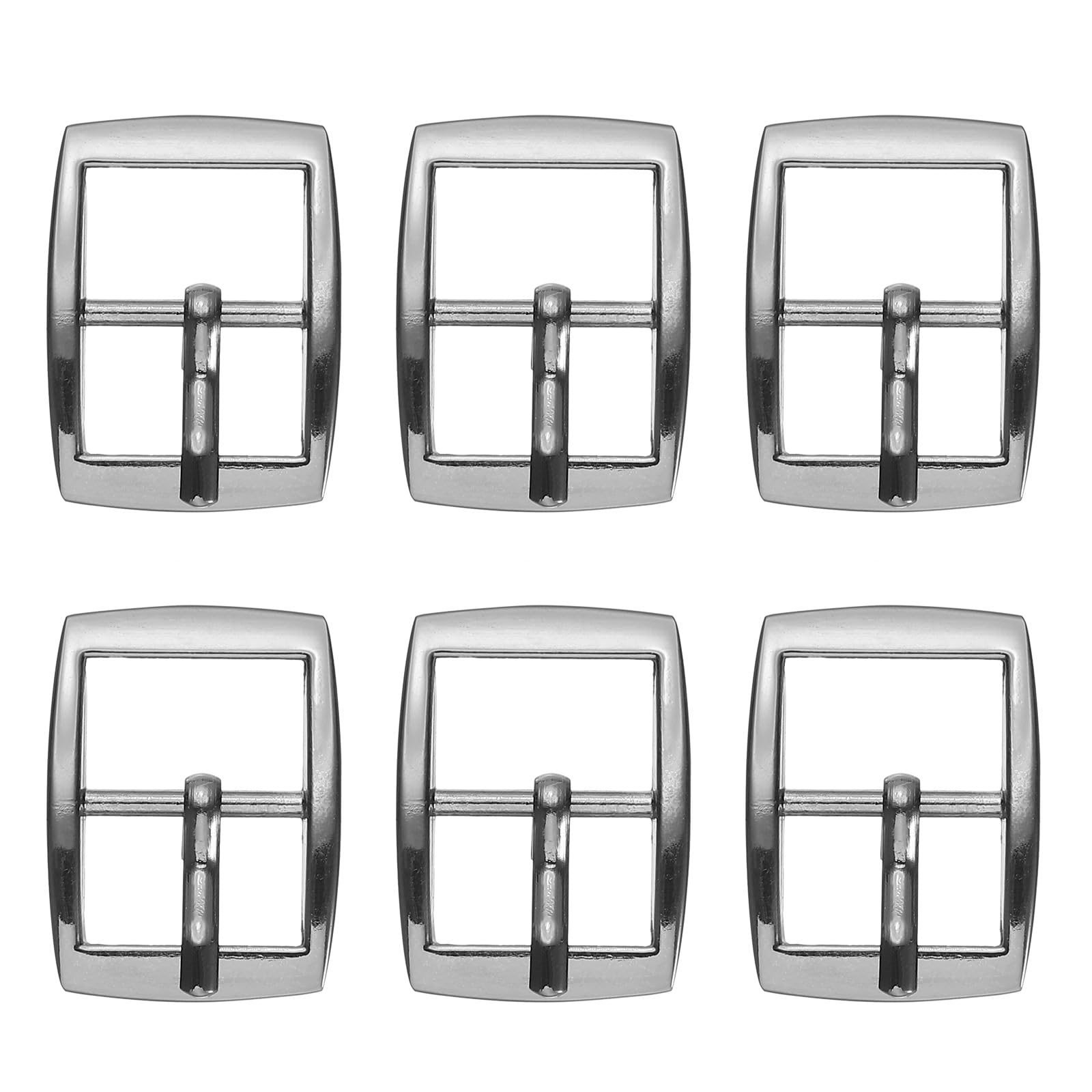PATIKIL Single Prong Buckle, 6 Pcs 0.6 Inch Adjustable Metal Roller Buckle Oval Center Bar Buckle Belt Buckle for Bag DIY Craft Purse Strap Shoe Belt Making Accessories, Black