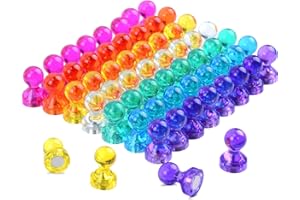 MIN CI 60Pcs Push Pin Magnets, Small Strong Refrigerator Magnets for Whiteboard, Funny Cute Decorative Fridge Magnet, for Locker School Classroom Calendar Kitchen Office Dry Erase Board Map Magnetic Push Pin