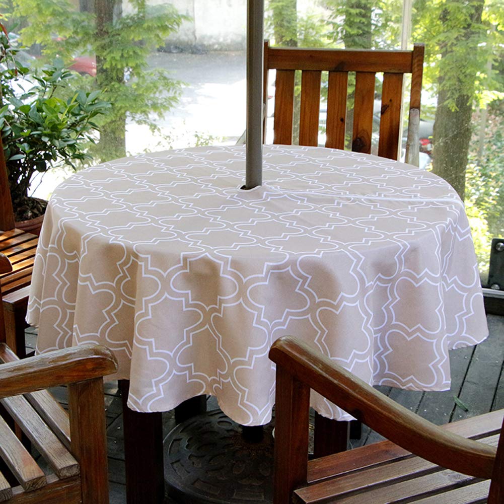 Paisley Mingfuxin Outdoor Tablecloth Spillproof Waterproof Table Cover With Zipper Umbrella Hole For Patio Garden Tabletop Decor Zippered 60 Inch Round Tables