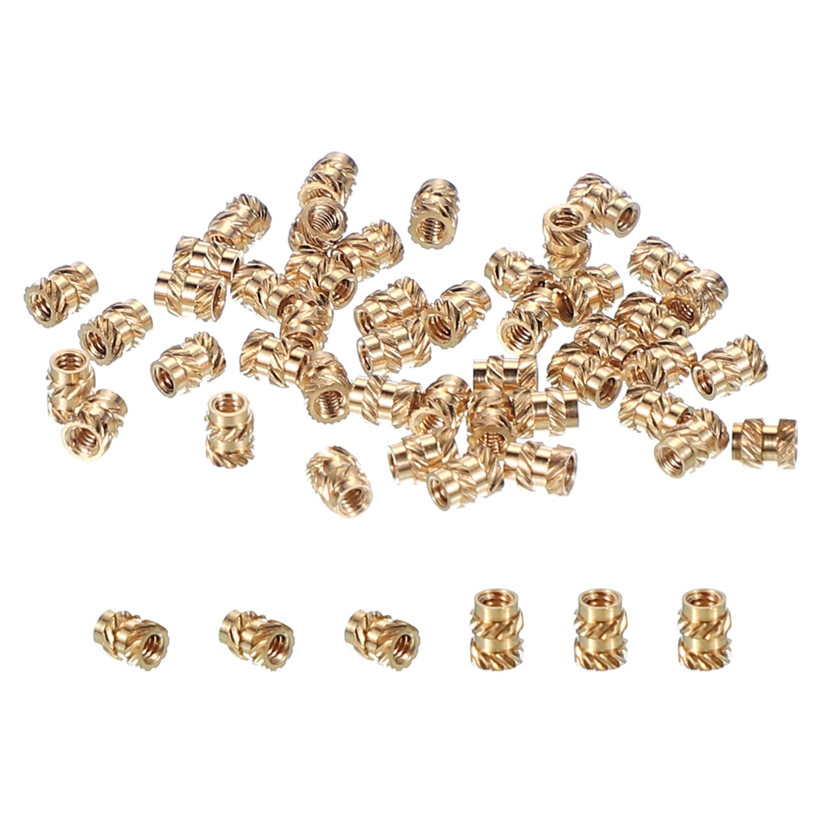 PATIKIL M1.2x2.5x2 mm Brass Threaded Insert, 100 Pcs Metric Knurled Nuts Heat Set Insert for Plastic 3D Printing Components