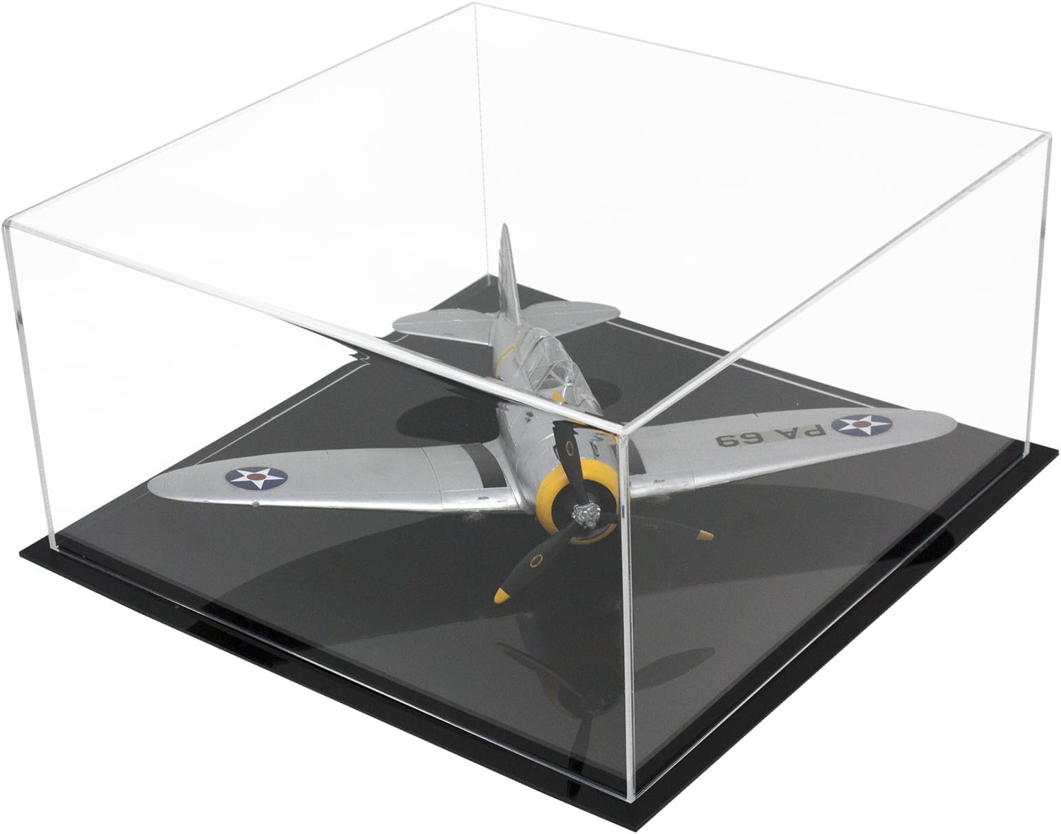 Better Display Cases Versatile Acrylic Clear Display Case - Medium Rectangle Box with Black Base 12" x 12" x 6" (A030-DS)