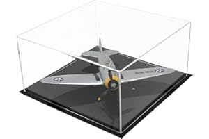 Better Display Cases Versatile Acrylic Clear Display Case - Medium Rectangle Box with Black Base 12" x 12" x 6" (A030-DS)