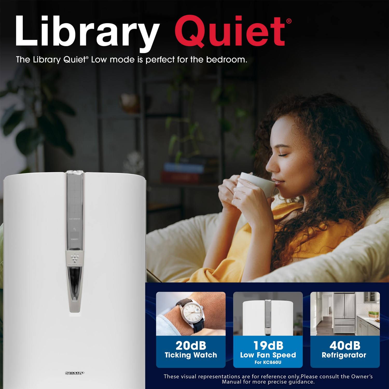 SHARP Air Purifier and Humidifier. Plasmacluster Ion Technology and Triple Filtration, including True HEPA Filter. Covers up to 1,650 sq. ft. for Large Rooms, for Dust, Smoke, and Pollen. KC860U