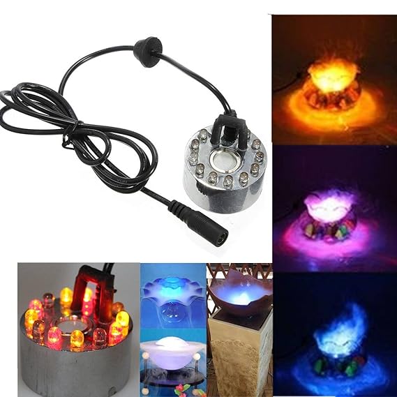 SOLMORE 12 LED Ultraschall Nebler Hersteller Brunnen Mist Maker DC 24V