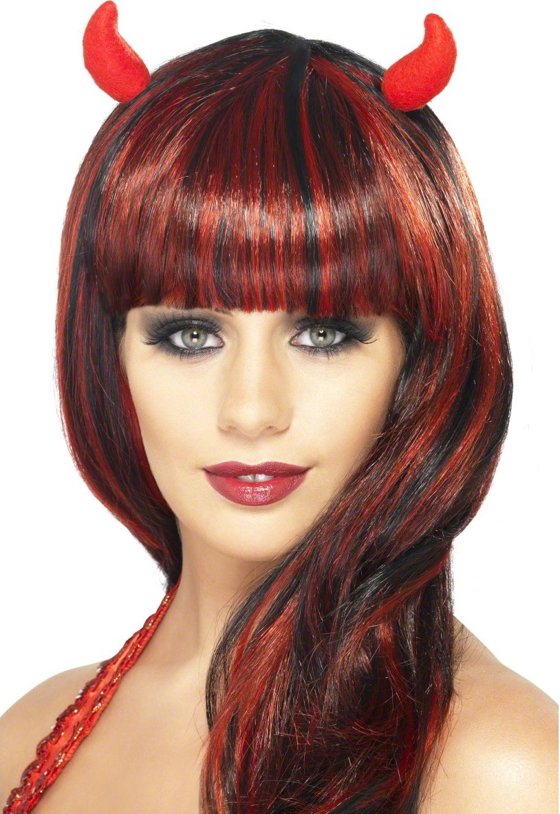 Smiffys Devil Horns on Hair Clips (Red)