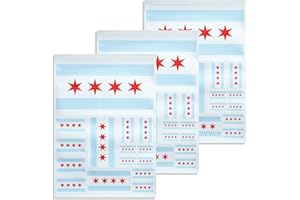 CANTENDO 3Pack Chicago Flag Decal - Chicago Flags Reflective Vinyl Car Stickers - for Car Window Bumper Waterproof Sticker (12 x 8.5 Inch)