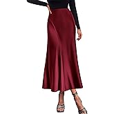 KIRUNDO Women Spring Summer Satin Maxi Skirt 2026 Trendy High Waisted Wedding Cocktail Party Work Silk A-Line Formal Skirts
