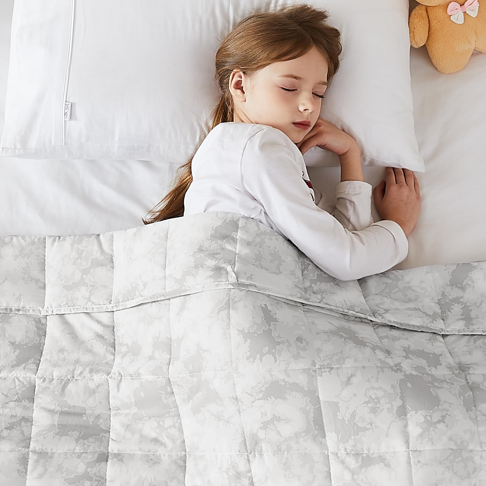 L'AGRATY Weighted Blanket - 36"x48" 3lbs Microfiber Material with Glass Beads Small Blanket for All-Season Summer Fall Winter Soft Thick Image