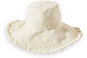 HZEYN Bucket Hats for Women Wide Brim Summer Travel Packable Cotton Bucket Beach Sun Hat UPF 50+